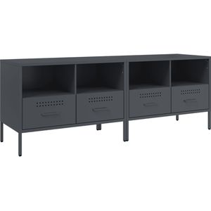 vidaXL Tv-meubelen 2 st 68x39x50,5 cm staal antracietkleurig