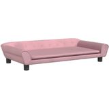 vidaXL Kinderbank 100x50x26 cm fluweel roze