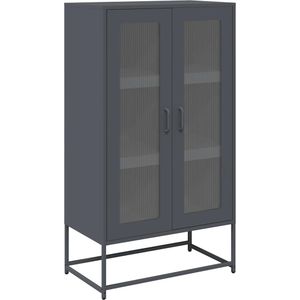 vidaXL Hoge kast 68x39x123 cm staal antracietkleurig