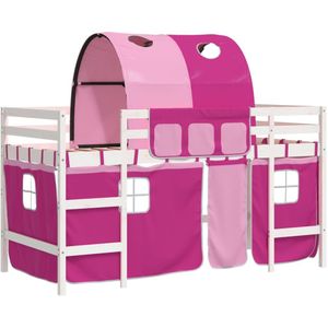 vidaXL-Kinderhoogslaper-met-tunnel-80x200-cm-massief-grenenhout-roze