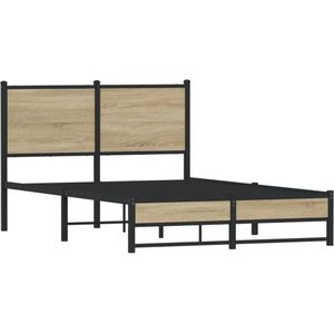 vidaXL Bedframe zonder matras metaal sonoma eikenkleurig 120x200 cm