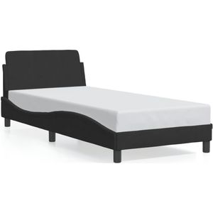 vidaXL Bedframe met hoofdeinde zonder matras 90x200 cm fluweel zwart