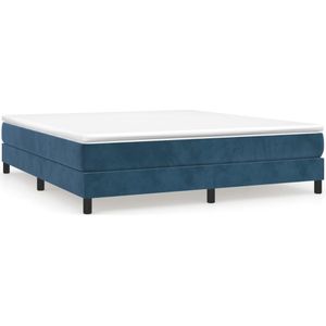 VidaXL Boxspringframe Fluweel Donkerblauw 160x200 cm