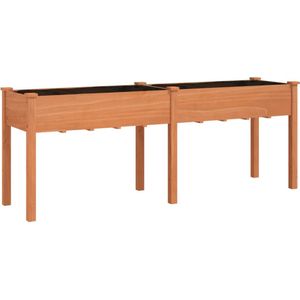 vidaXL Plantenbak met voering 203x53x76 cm massief vurenhout bruin
