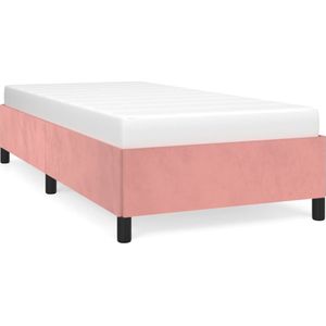 vidaXL Bedframe fluweel roze 100x200 cm