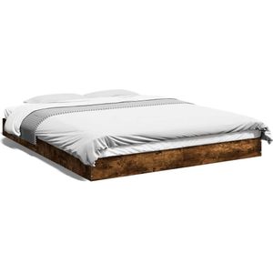 vidaXL Bedframe zonder matras hout gerookt eikenkleurig 160x200 cm