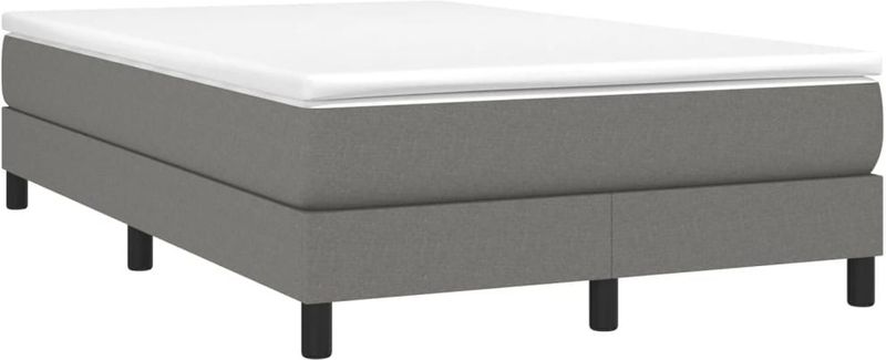 vidaXL Boxspring met matras stof donkergrijs 120x190 cm