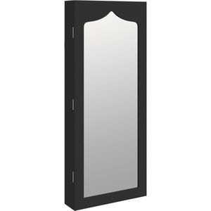 vidaXL-Sieradenkast-met-spiegel-wandgemonteerd-37,5x10x90-cm-zwart