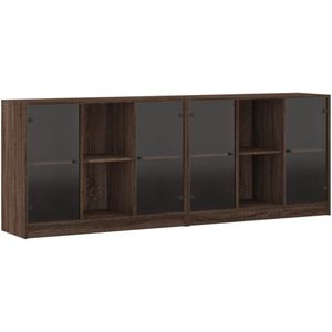 vidaXL Boekenkast met deuren 204x37x75 cm hout bruineikenkleurig