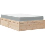 vidaXL - Bed - met - matras - massief - grenenhoutx190 - cm