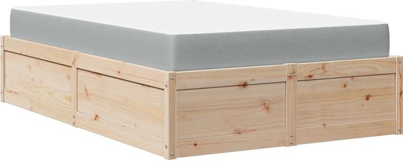 vidaXL - Bed - met - matras - massief - grenenhoutx190 - cm