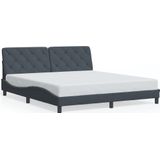 vidaXL Bedframe zonder matras 200x200 cm fluweel donkergrijs