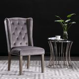 vidaXL Eetkamerstoelen 4 st fluweel grijs