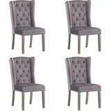 vidaXL Eetkamerstoelen 4 st fluweel grijs
