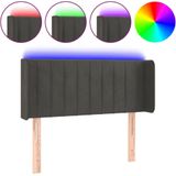 vidaXL - Hoofdbord - LEDx16x78/ - cm - fluweel - donkergrijs