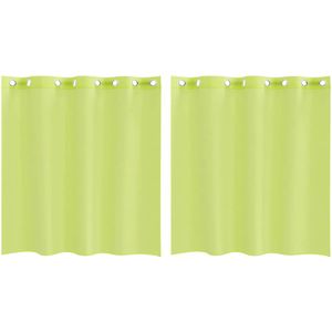 vidaXL Gordijnen Voile met doorvoertules 2 st 140x140 cm appelgroen