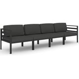 vidaXL 4-delige Loungeset met kussens aluminium antracietkleurig