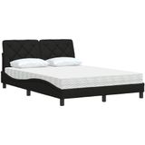 vidaXL - Bed - met - matras - stof - zwartx200 - cm