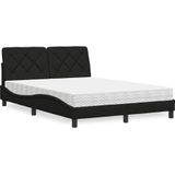 vidaXL - Bed - met - matras - stof - zwartx200 - cm