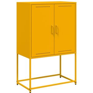 vidaXL Hoge kast 68,5x38,5x107 cm staal mosterdgeel
