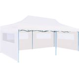 vidaXL Partytent pop-up met zijwanden 3x6 m staal wit