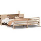 vidaXL Bed met boekenkast zonder matras massief grenenhout 200x200 cm