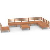 vidaXL 9-delige Loungeset massief grenenhout honingbruin