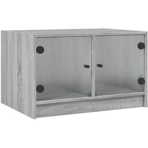 VidaXL-Salontafel-met-glazen-deuren-68x50x42-cm-grij - onoma-eiken