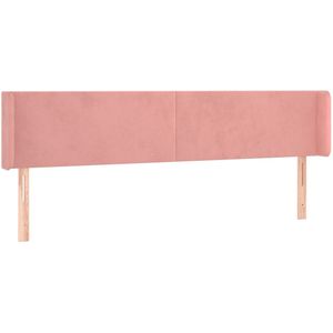 VidaXL Hoofdbord met Randen 183x16x78/88 cm Fluweel Roze