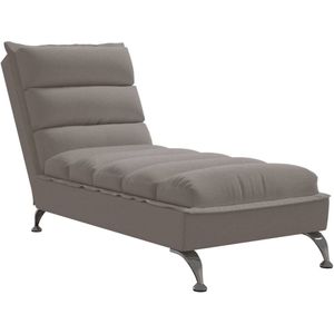 vidaXL Chaise longue met kussens stof taupe