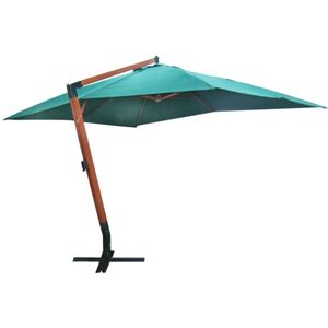 <p>De zweefparasol Melia is een grote parasol met een afmeting van 300 x 400 centimeter. Deze luxe parasol heeft een frame van hardhout en een groen doek van polyester. Het polyester doek biedt bescherming tegen zowel de zon als vocht, waardoor schimmels en bacteriën geen kans krijgen om de parasol aan te tasten.</p>
<p>De zweefparasol Melia is voorzien van een handig draaimechanisme, waardoor je de parasol eenvoudig kunt bedienen. Daarnaast heeft de parasol een stabiele kruisvoet met een hoekprofiel, waardoor deze gemakkelijk aan een betonnen ondergrond bevestigd kan worden.</p>
<p>Specificaties:</p>
<ul>
  <li>Kleur: groen</li>
  <li>Afmeting: 300 x 400 cm</li>
  <li>Hoogte: 270 cm</li>
  <li>Buisdikte: 50 mm</li>
  <li>Windvanger: ja</li>
  <li>Materiaal frame: hardhout</li>
  <li>Materiaal doek: polyester 250 g/m²</li>
  <li>Mechanisme: katrolsysteem</li>
  <li>Aantal baleinen: 8</li>
  <li>Materiaal: Polyester: 100%</li>
</ul>
<p>Met de zweefparasol Melia geniet je van een ruime schaduwplek in je tuin. Het stevige frame en het duurzame polyester doek zorgen ervoor dat je jarenlang plezier hebt van deze parasol. Bestel de zweefparasol Melia vandaag nog en geniet van de zomer in stijl!</p>