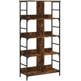 vidaXL Boekenrek 78,5x33x153 cm bewerkt hout gerookt eikenkleurig