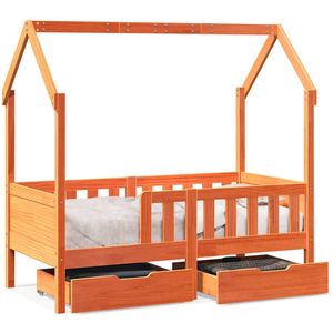 vidaXL Kinderbedframe met lades 80x160 cm massief grenenhout