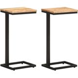 vidaXL Bijzettafels 2 st 31,5x24,5x64,5 cm massief acaciahout