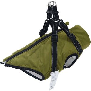 vidaXL - Hondenjas - met - harnas - waterdicht - reflecterend - legergroen - S