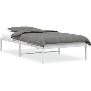 vidaXL Bedframe metaal wit 107x203 cm