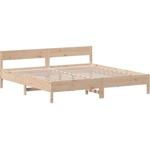 vidaXL Bedframe met hoofdbord massief grenenhout 180x200 cm