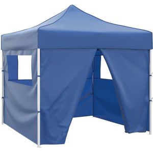 VidaXL Vouwtent 3x3m Blauw met 4 Zijwanden