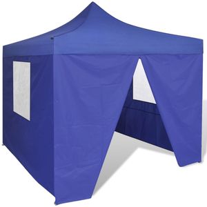 vidaXL Vouwtent met 4 zijwanden 3x3 m blauw