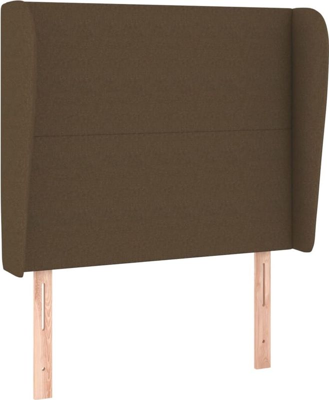 vidaXL Hoofdbord met randen 93x23x118/128 cm stof donkerbruin
