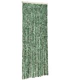 vidaXL-Vliegengordijn-56x200-cm-chenille-groen-en-wit