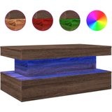 vidaXL Salontafel met LED-verlichting 90x50x40 cm bruin eikenkleur