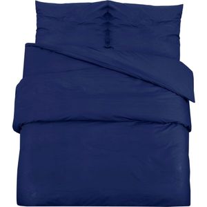 vidaXL Dekbedovertrekset 135x200 cm katoen marineblauw