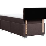 vidaXL Boxspring met matras stof donkerbruin 100x200 cm