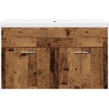 vidaXL - 2-delige - Badkamermeubelset - bewerkt - hout - oud - houtkleurig