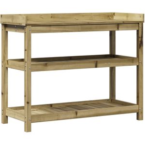 vidaXL Oppottafel met schappen 108x45x86,5 cm geïmpregneerd hout