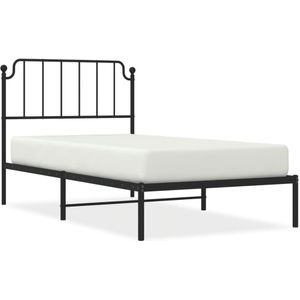 vidaXL-Bedframe-met-hoofdbord-metaal-zwart-100x200-cm