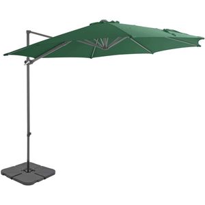 vidaXL Parasol met draagbare voet groen