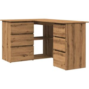 vidaXL Hoekbureau 145x100x76 cm bewerkt hout artisanaal eikenkleur