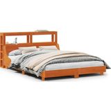 vidaXL Bedframe zonder matras massief grenenhout wasbruin 120x200 cm